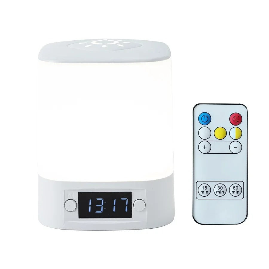 Amaris | Oplaadbare LED-nachtlamp – aanraakgevoelige dimbare nachtlamp met digitale klok.