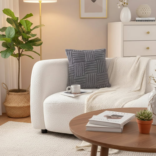 Avella | Boho pluche sierkussenhoes – Zachte kussenhoes van imitatiebont voor bank en fauteuil.
