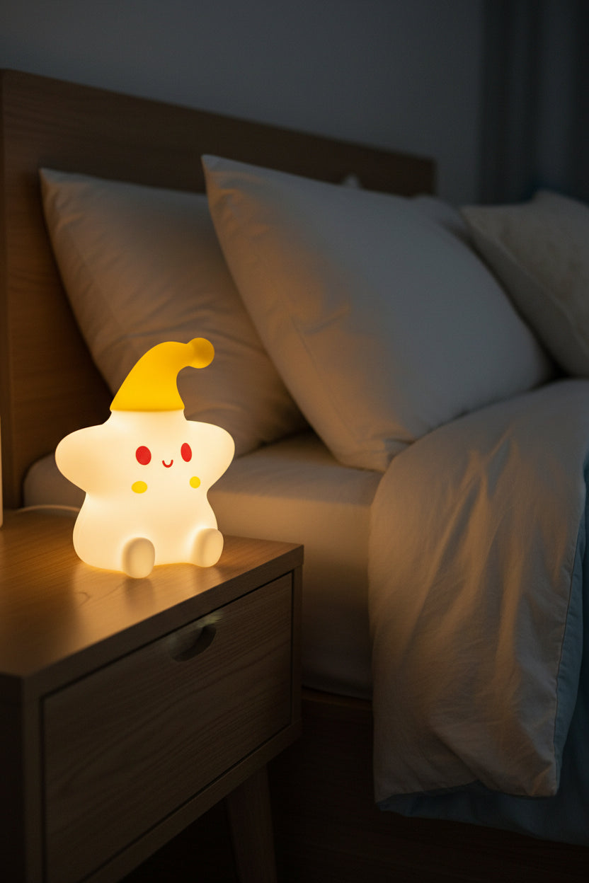 Calina | Sterren siliconen nachtlampje – Touch LED nachtlampje voor kinderkamer en babykamer