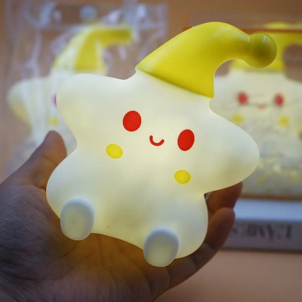 Calina | Sterren siliconen nachtlampje – Touch LED nachtlampje voor kinderkamer en babykamer