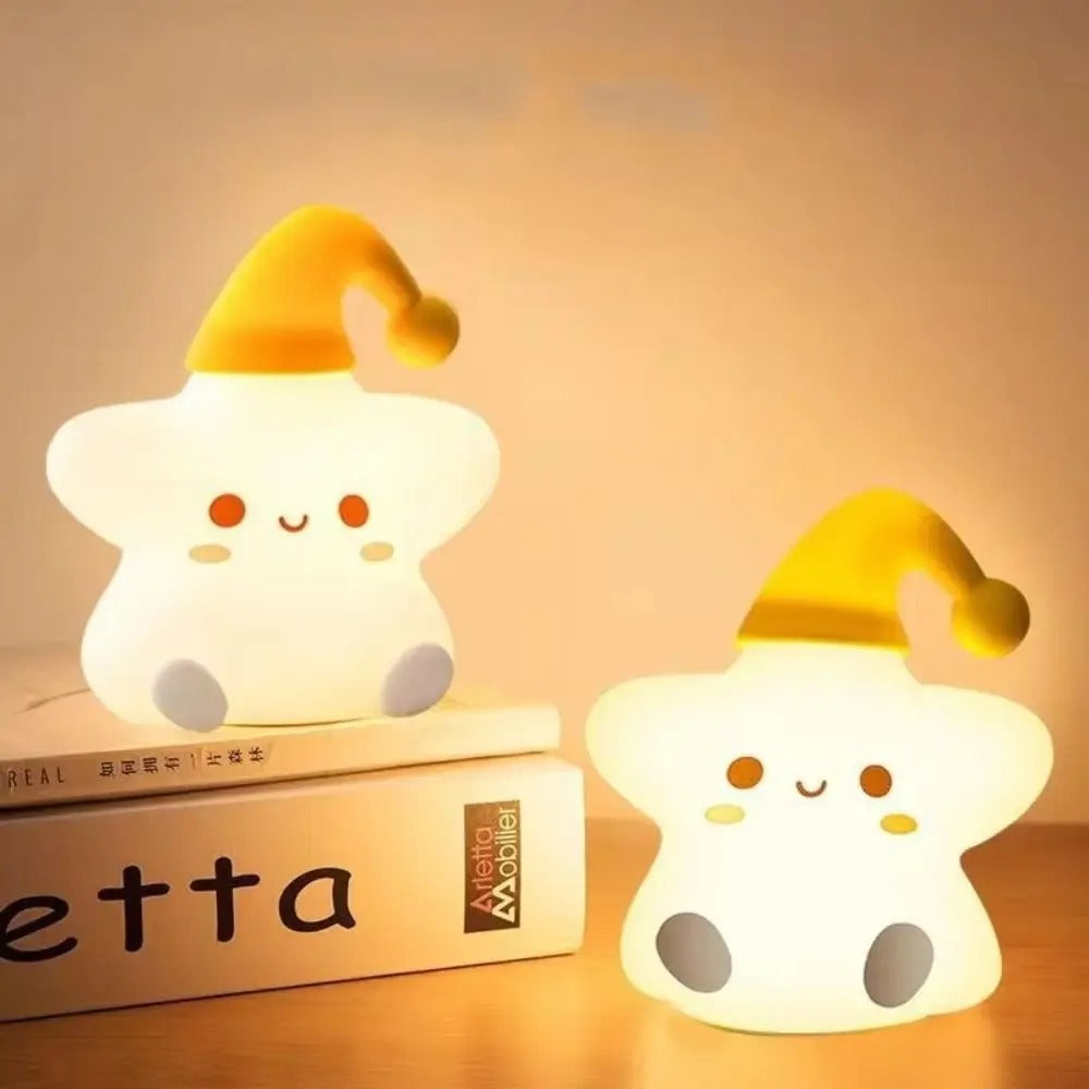 Calina | Sterren siliconen nachtlampje – Touch LED nachtlampje voor kinderkamer en babykamer