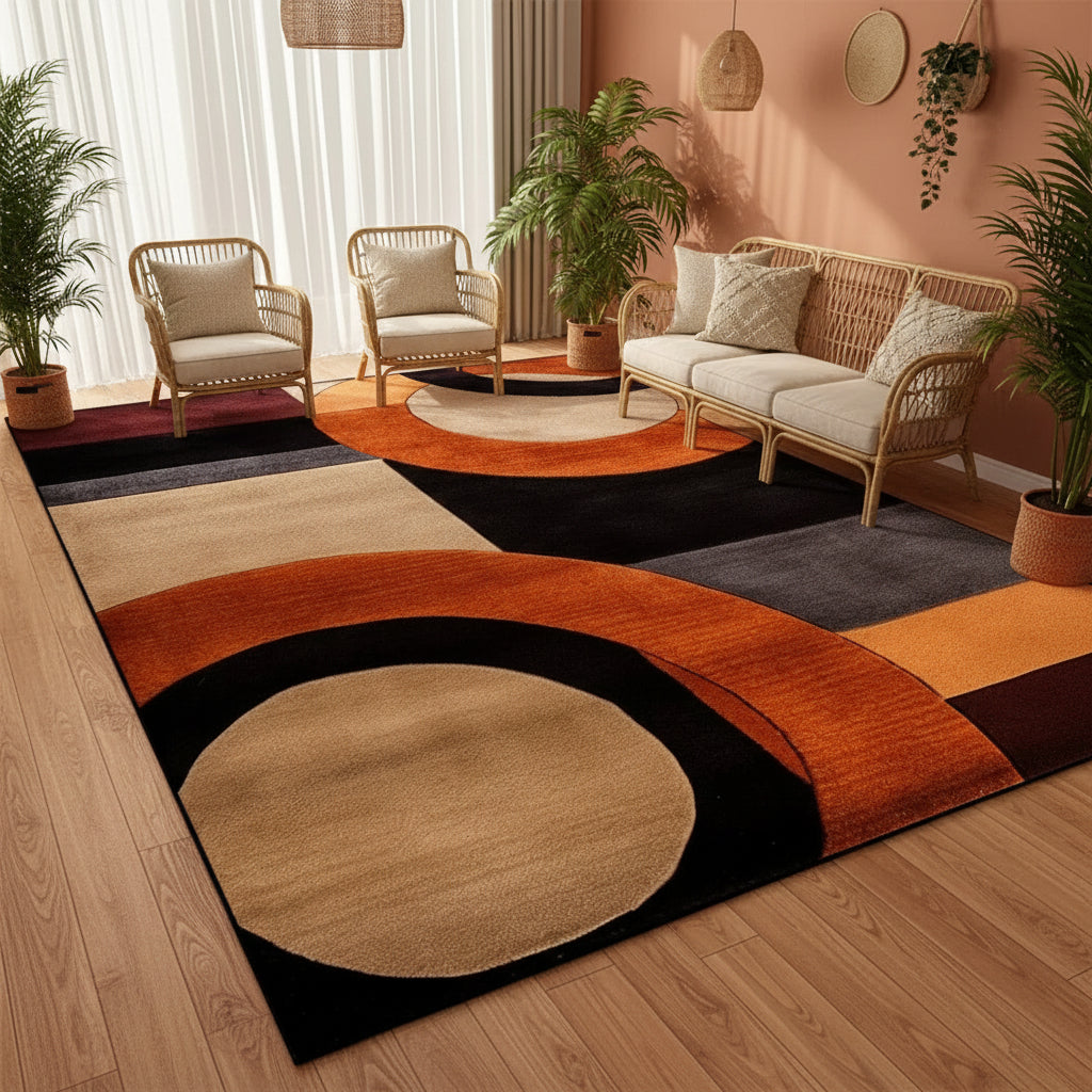 Norena | Groot geometrisch vloerkleed – Modern antislip tapijt voor woonkamer, slaapkamer en kinderkamer