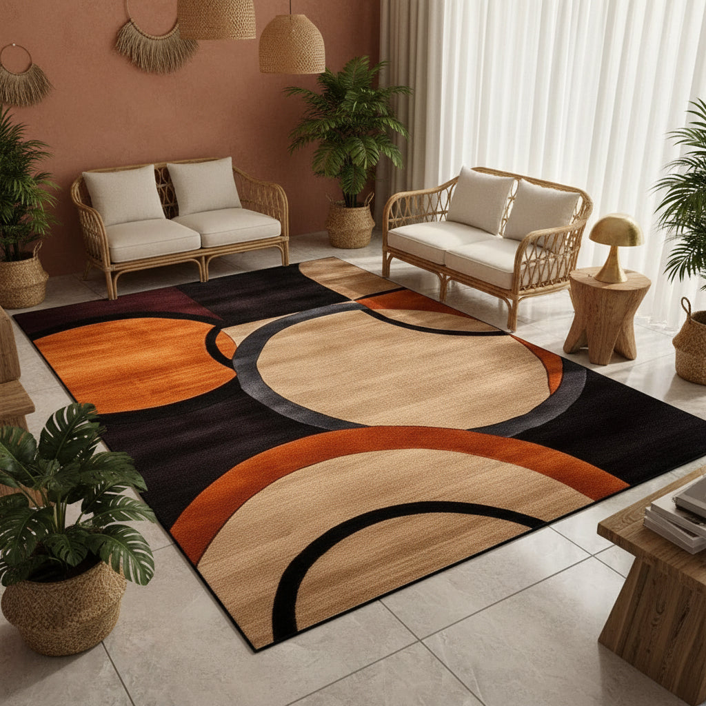 Norena | Groot geometrisch vloerkleed – Modern antislip tapijt voor woonkamer, slaapkamer en kinderkamer