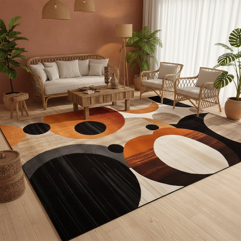 Norena | Groot geometrisch vloerkleed – Modern antislip tapijt voor woonkamer, slaapkamer en kinderkamer