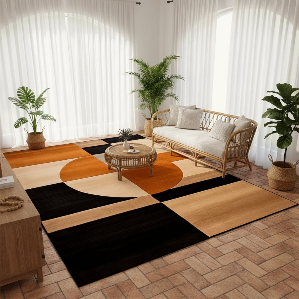 Norena | Groot geometrisch vloerkleed – Modern antislip tapijt voor woonkamer, slaapkamer en kinderkamer