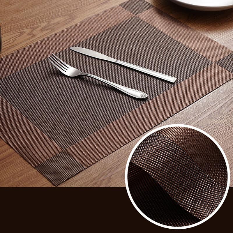 Pearwood | Gestreepte PVC placemats – Antislip, hittebestendige tafelmatten voor keuken en eetkamer