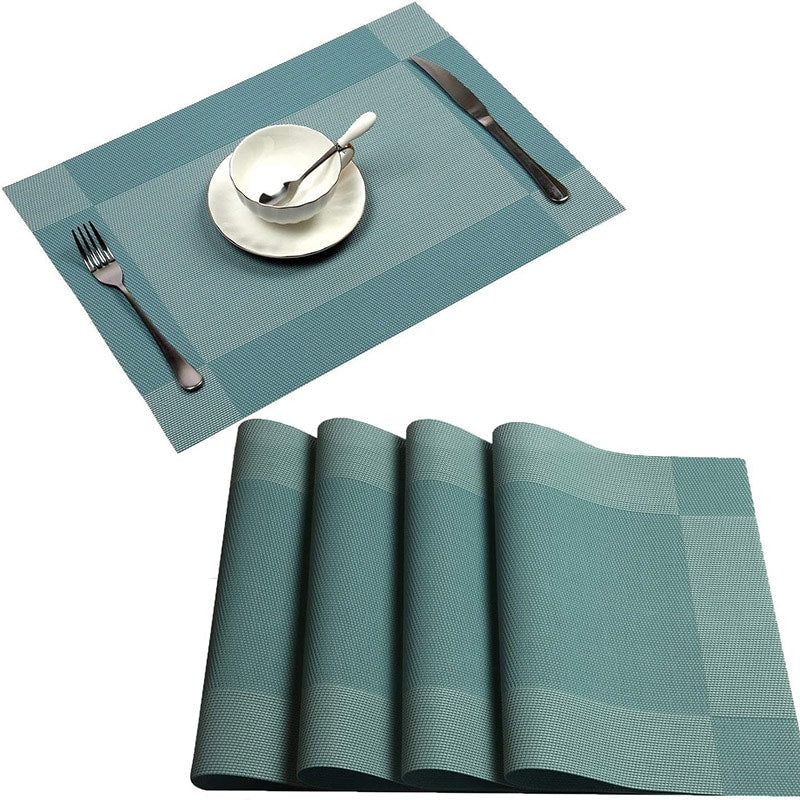 Pearwood | Gestreepte PVC placemats – Antislip, hittebestendige tafelmatten voor keuken en eetkamer