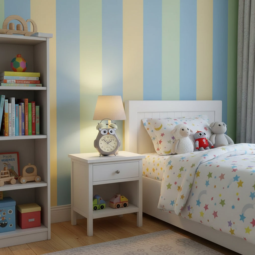 Poppy | Kinderwekker met uilenmotief – Leuke analoge wekker met dubbele bel voor naast het bed.