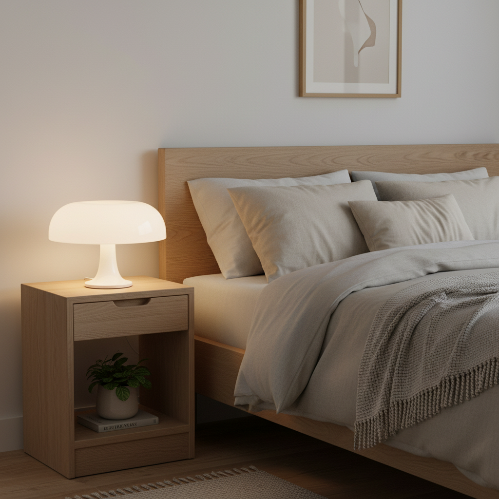 Solenne | Scandinavische paddenstoel tafellamp – moderne koepelvormige nachtlamp