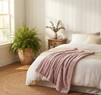 Sylvie | Effen gestreepte plaid – een knusse sprei voor de slaapkamer, woonkamer en dagelijks gebruik in huis.