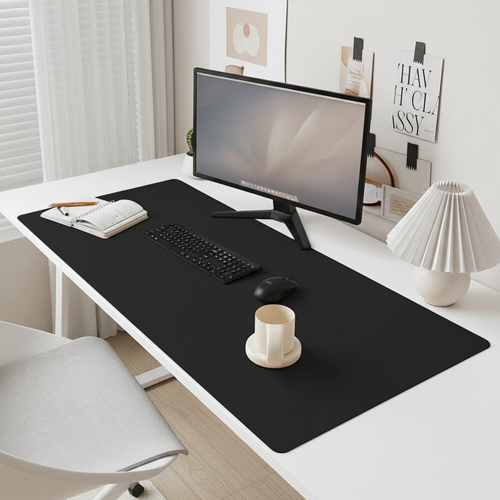 Tavero | PU-leren bureauonderlegger – Waterdichte antislip muismat voor kantoor, computer en gaming